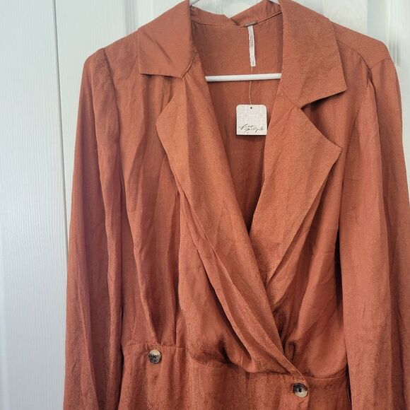 Free People Simone Dress Cinnabar Sienna Long Sleeve Blazer Mini Dress Size S - Picture 3 of 9